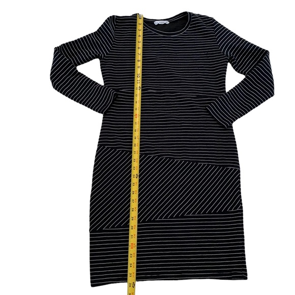 Mango Black & White Long Sleeve Dress Size 6 - Picture 7 of 17